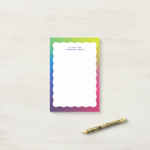 Trendy retro golvende rand kleurrijk post-it® notes