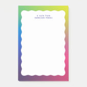 Trendy retro golvende rand kleurrijk post-it® notes (Voorkant)