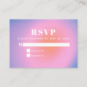 Trendy Retro Gradiënt roze en Paarse RSVP Informatiekaartje (Voorkant)