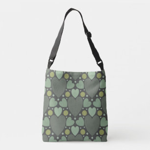 Trendy retro groen hart design crossbody tas