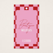 Trendy Retro Pink Clothing Boutique Price Hang Tag (Devant)