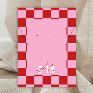 Trendy Retro Pink & Red Jewelry Label Display