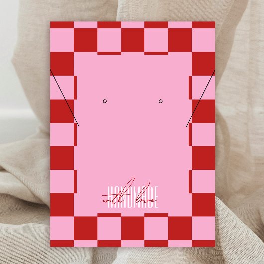 Trendy Retro Pink & Red Jewelry Label Display