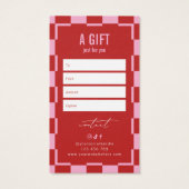 Trendy Retro Pink & Red Spa Salon Gift Voucher (Dos)
