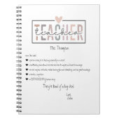 Trendy Retro School Teacher Appreciation Bedankt Notitieboek (Voorkant)