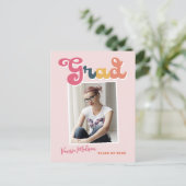 Trendy Retro Style Afstuderen 1 Foto Briefkaart (Staand voorkant)