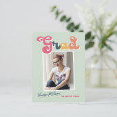 Trendy Retro Style  Afstuderen 1 Foto Briefkaart (Staand voorkant)