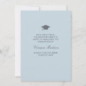 Trendy Retro Style Blue  Boho Photo Afstudeerder Aankondiging (Achterkant)