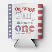 Trendy Retro Zomer 1e verjaardag Favor Blikjeskoeler (Voorkant)