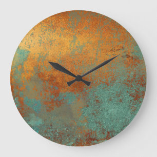Trendy Rich Copper Patina Metallic Grote Klok