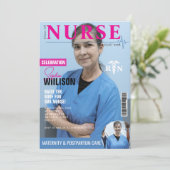 Trendy RN verpleegkundige magazine foto afstuderen Kaart (Staand voorkant)