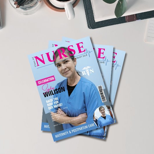 Trendy RN verpleegkundige magazine foto afstuderen Kaart