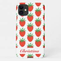 Trendy rode aardbei print custom Zazzle Basic