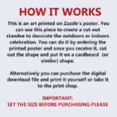 Trendy Rode Beer Printbare Afstudeerfeest Decorati Poster