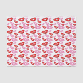 Trendy rode en roze lippenstift afdrukken tissuepapier