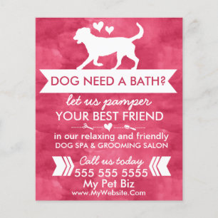 Trendy Rode Hond Verzorgingsfolder - Personaliseer Flyer