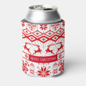 Trendy rode kerst rendieren blikjeskoeler (Blikje Achterkant)