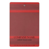 Trendy rode lederen look mini klembord (Achterkant)