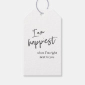 Trendy Romantic Black Quote Gift Cadeaulabel (Voorkant)