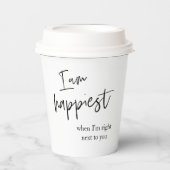 Trendy Romantic Black Quote Gift Papieren Bekers (Voorkant)