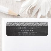 Trendy romantic chic lace script chalkboard etiket (Insitu)