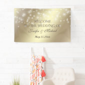 Trendy romantic sparkles golden look bruiloft spandoek (Insitu)
