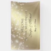 Trendy romantic sparkles golden look bruiloft spandoek (Verticaal)