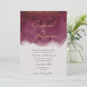 Trendy rood elegant | waterverf Classic Invitation Kaart (Staand voorkant)
