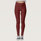 Trendy rood en zwart patroon leggings (Voorkant)