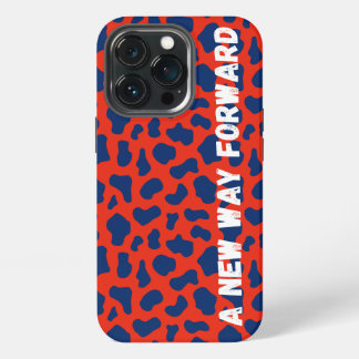 Trendy Rood Wit Blauw Dier Print Stoer Hoesje iPhone 13 Pro Hoesje