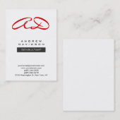 Trendy Rood Wit Modern Monogram Visitekaartje (Voorkant / Achterkant)