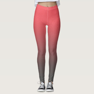 Trendy rood zwart verloop leggings