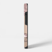 Trendy Roos Gold Diamonds Glitter Monogram iPhone Hoesje (Linkerkant)