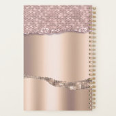 Trendy Roos Gold Diamonds Glitter Monogram Planner (Achterkant)