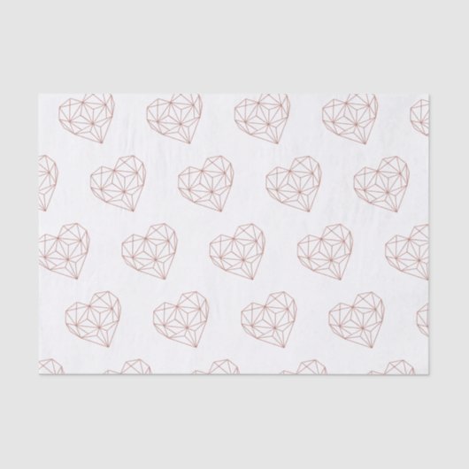 Trendy Roos Gold Foil Geometric Heart Pattern Tissuepapier (Voorkant)