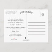 Trendy Roos Gold Foil Script 3 Foto Afstuderen Aankondigingskaart (Achterkant)