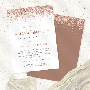 Trendy Roos Gold Glitter Bridal Shower Kaart