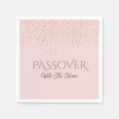 Trendy Roos Gold Glitter Dust Passover Servet (Voorkant)