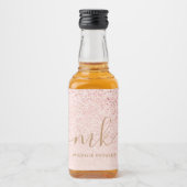 Trendy Roos Gold Glitter Fancy Initialen en naam Likeurfles Etiket (Voorkant)
