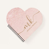 Trendy Roos Gold Glitter Fancy Initialen en NamE Notitieboek (Voorkant)
