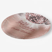 Trendy Roos Gold Glitter Glam 50 & Fabulous Disco Papieren Bordje (Gekanteld)