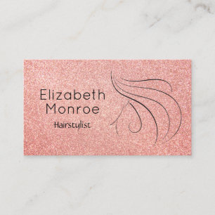 Trendy Roos Gold Glitter Hair Salon Visitekaartje