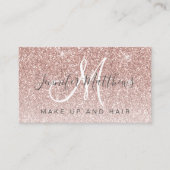 Trendy Roos Gold Glitter Makeup Artist Hair Salon Visitekaartje (Voorkant)