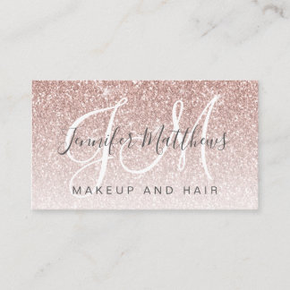 Trendy Roos Gold Glitter Makeup Artist Hair Salon Visitekaartje