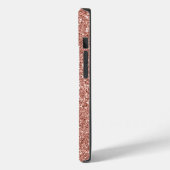 Trendy Roos Gold Glitter Monogram Initiaal Name Case-Mate iPhone Case (Achterkant / Links)