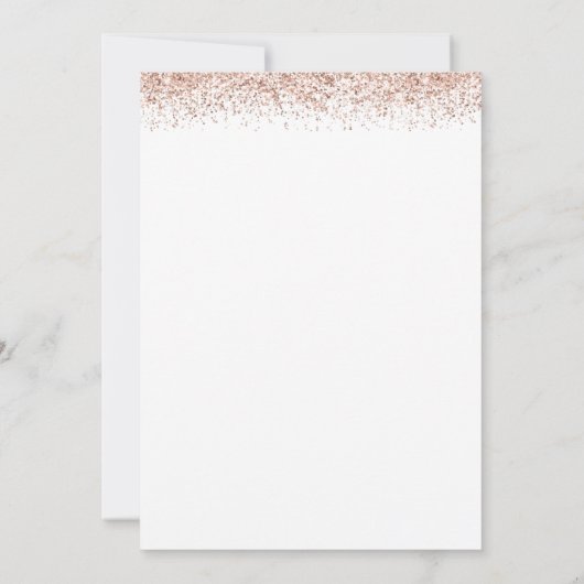 Trendy Roos Gold Glitter Photo Afstuderen Bedankkaart (Achterkant)