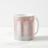 Trendy Roos Gold Glitter-schijven - Aangepast logo Koffiemok (Voorkant rechts)