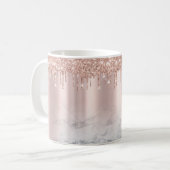 Trendy Roos Gold Glitter-schijven - Aangepast logo Koffiemok (Voorkant links)