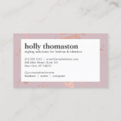 Trendy Roos Gold Marble Pattern op Blush Designer Visitekaartje (Achterkant)