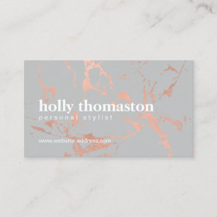 Trendy Roos Gold Marble Pattern op Grey Designer Visitekaartje
